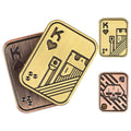 Magnetic Metal Fidget Slider with Playing Card Design - Bronze