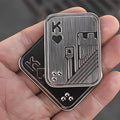Magnetic Metal Fidget Slider with Playing Card Design - Bronze - view 5