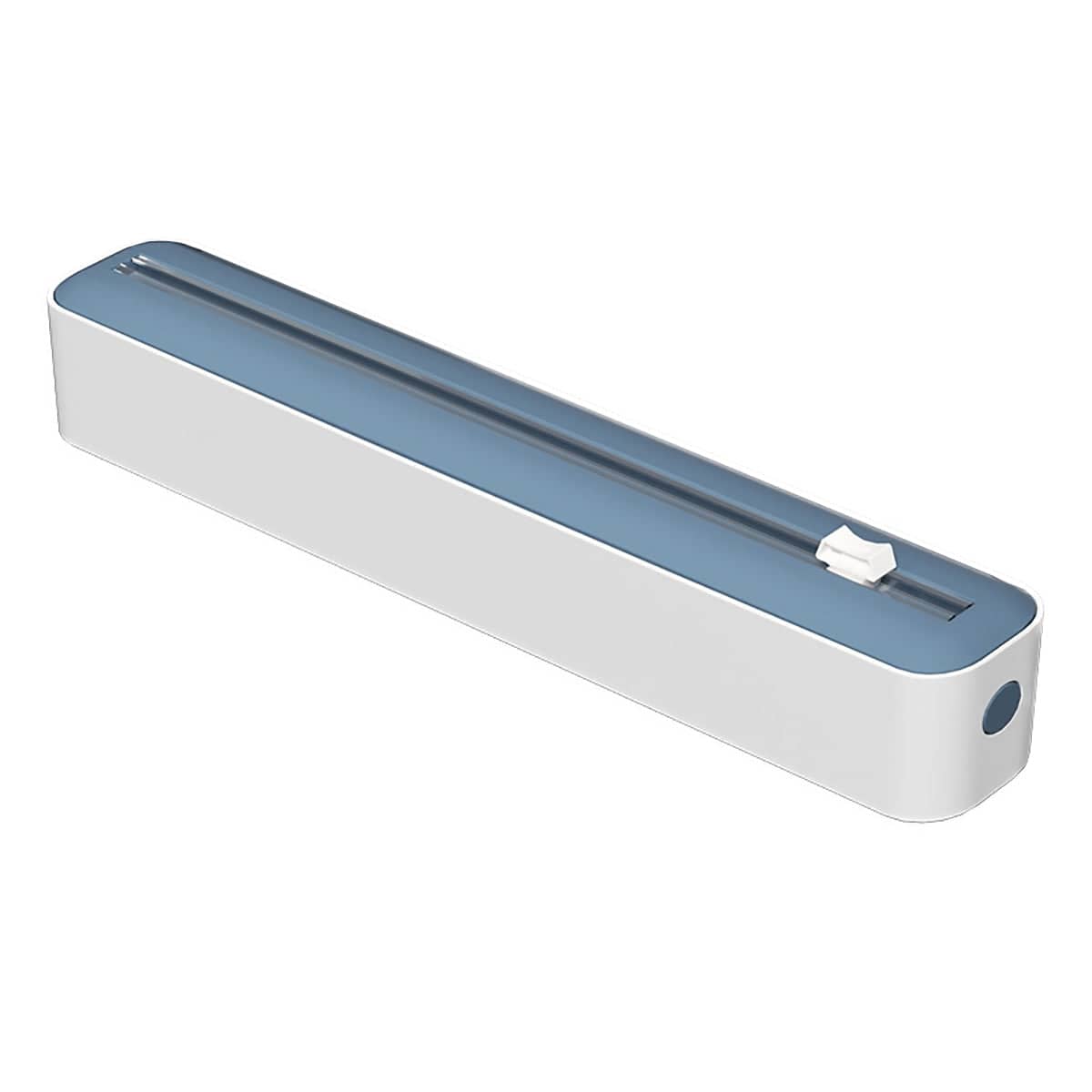 Magnetic Plastic Wrap Cutter Box for Cling Film and Foil - Blue and White