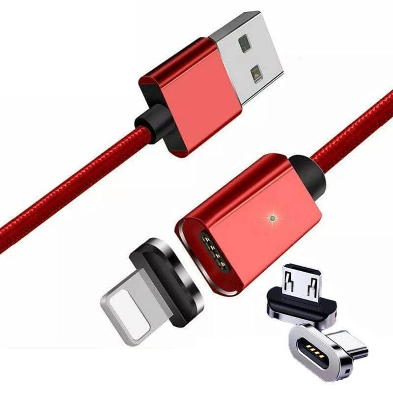 Magnetic USB Charging and Data Cable Red - 1 m