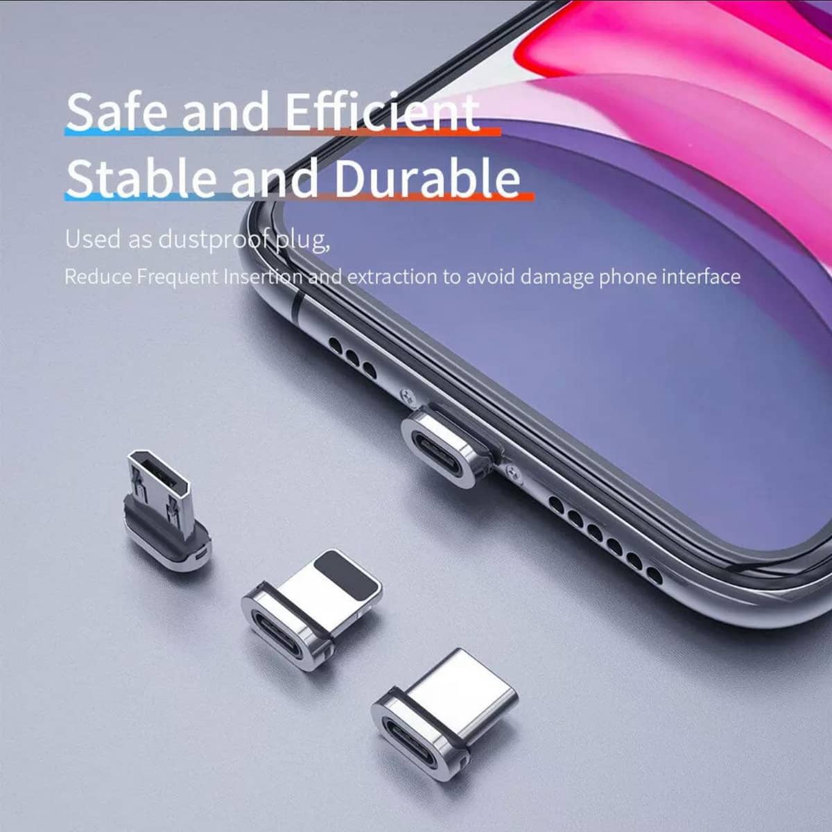 Magnetic USB Charging and Data Cable Red - 1 m - view 4