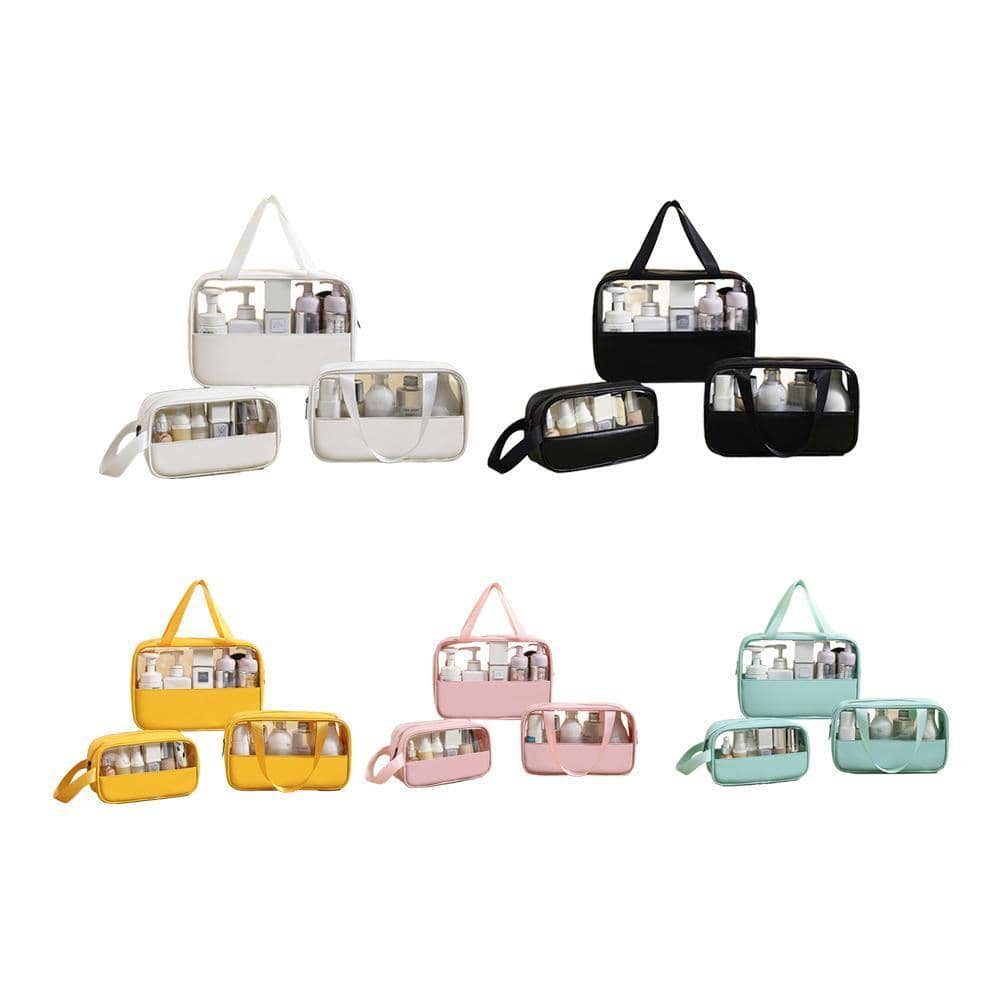 Makeup Bag Set, Pack of 3 Waterproof Travel Storage Bags - Yellow - view 3
