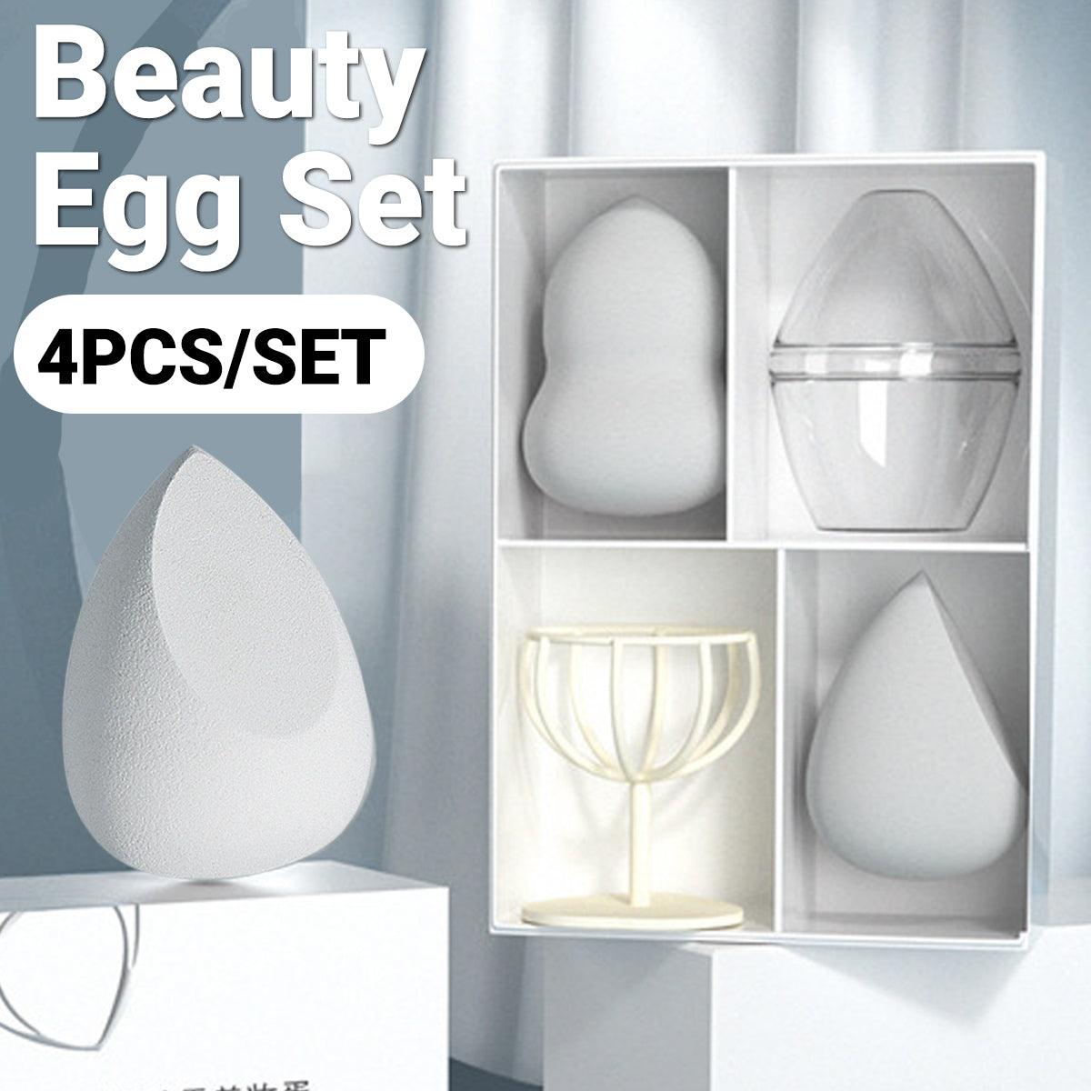 Makeup Sponge Egg Set with Holder and Storage Box, 4 Piece