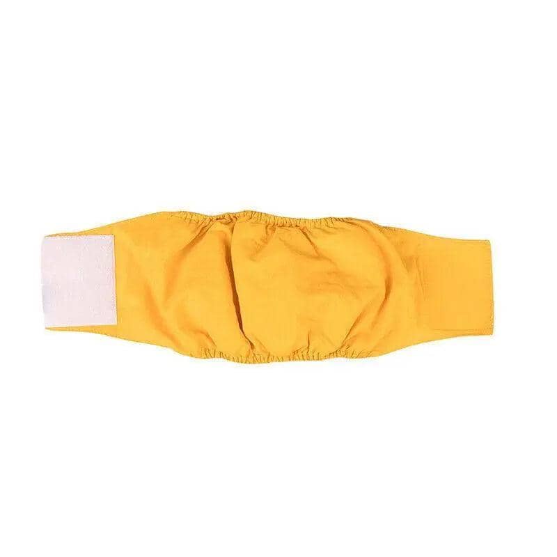 Male Dog Nappy Belly Wrap Band - Yellow, XL (Waist 62-75 cm)