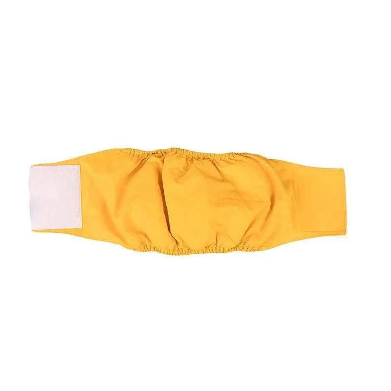 Male Dog Nappy Pants Belly Wrap Band - Yellow, Large (Waist 50-62 cm)