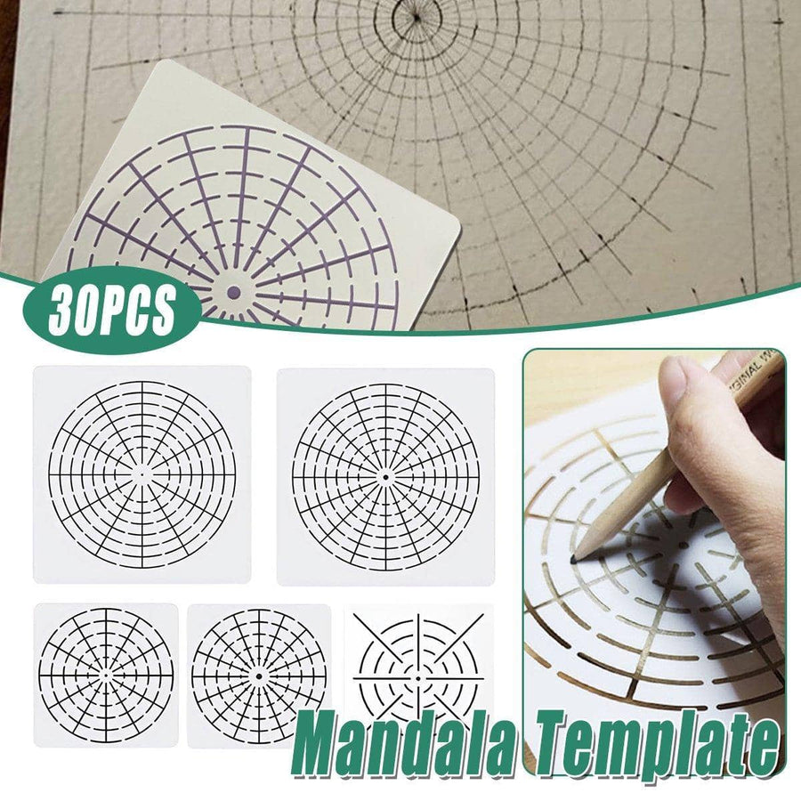 Mandala Stencil Set for Painting and Crafts, Reusable PET Templates, Set of 30