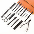 Manicure and Pedicure Set, 16 Piece - Brown Case - view 2