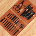Manicure and Pedicure Set, 16 Piece - Brown Case - view 5