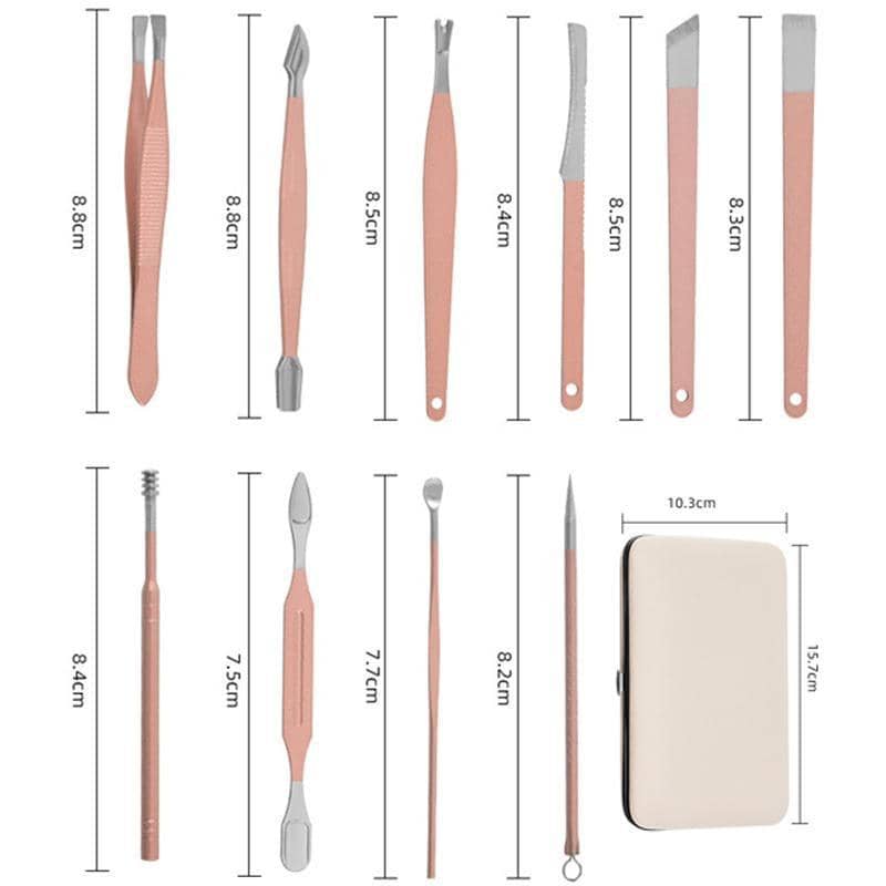 Manicure Pedicure Set, 18 Pieces with Travel Case, Rose Gold - view 4