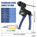 Manual Cable Tie Gun Set with 100 Stainless Steel Self Locking Ties for Cargo Bundling - view 3