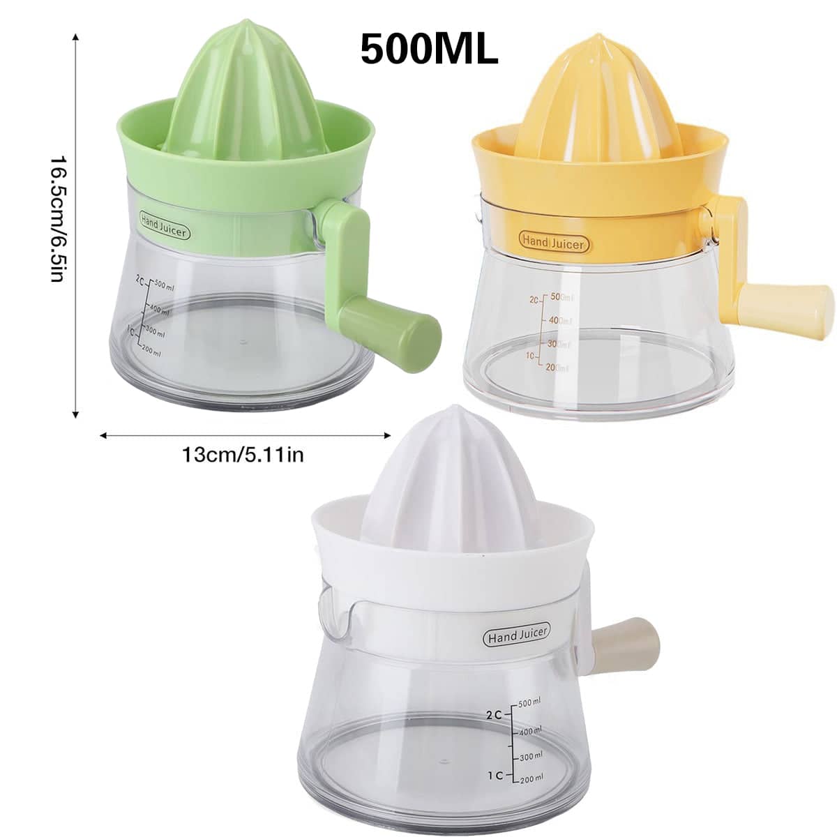 Manual Citrus Juicer for Oranges and Lemons with Measuring Cup - Green - view 4