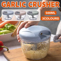 Manual Food Chopper and Garlic Mincer, 500 ml - Light Blue - view 2