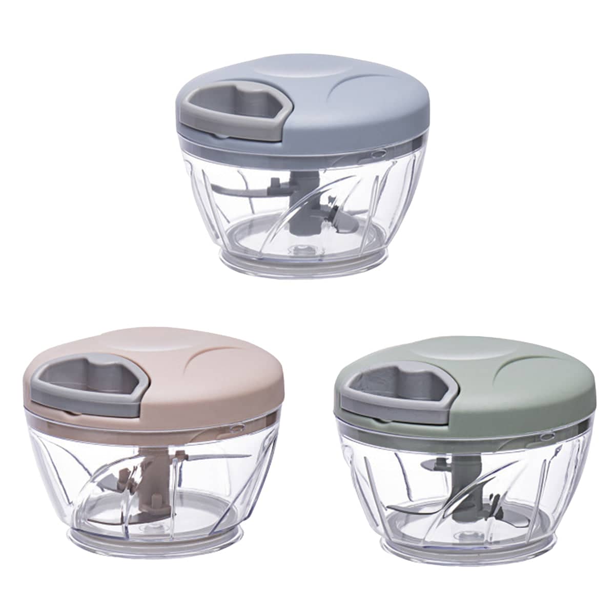 Manual Food Chopper and Garlic Mincer, 500 ml - Light Blue - view 3