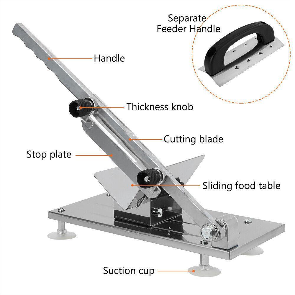 Manual Frozen Meat Slicer - Stainless Steel, Adjustable 0.3 to 15 mm - view 3