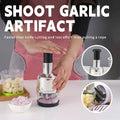 Manual Garlic and Vegetable Chopper with Stainless Steel Blades - Silver - view 2