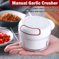 Manual Garlic Chopper with Pull Cord and 304 Stainless Steel Blade, 170 ml