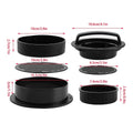 Manual Hamburger Press Round Patty Mould with 100 Wax Paper Discs - Black - view 3