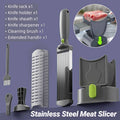 Manual Meat Slicer - Adjustable Thickness, Stainless Steel