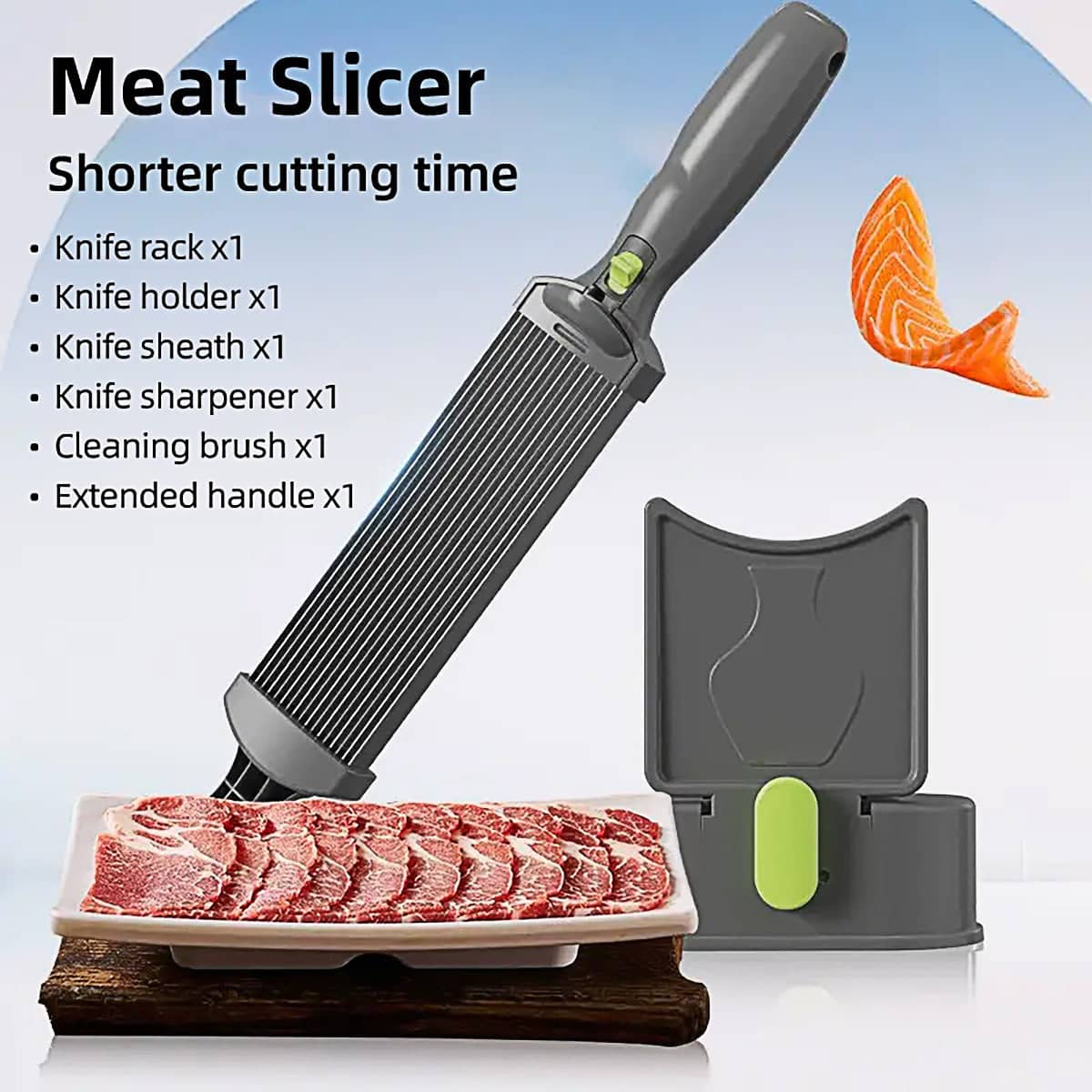 Manual Meat Slicer - Adjustable Thickness, Stainless Steel - view 4