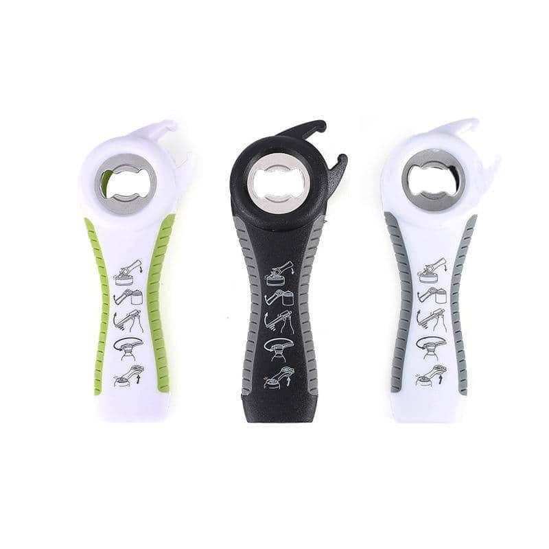 Manual Multifunction Bottle and Jar Opener, Non-Slip Grip - White and Green - view 3