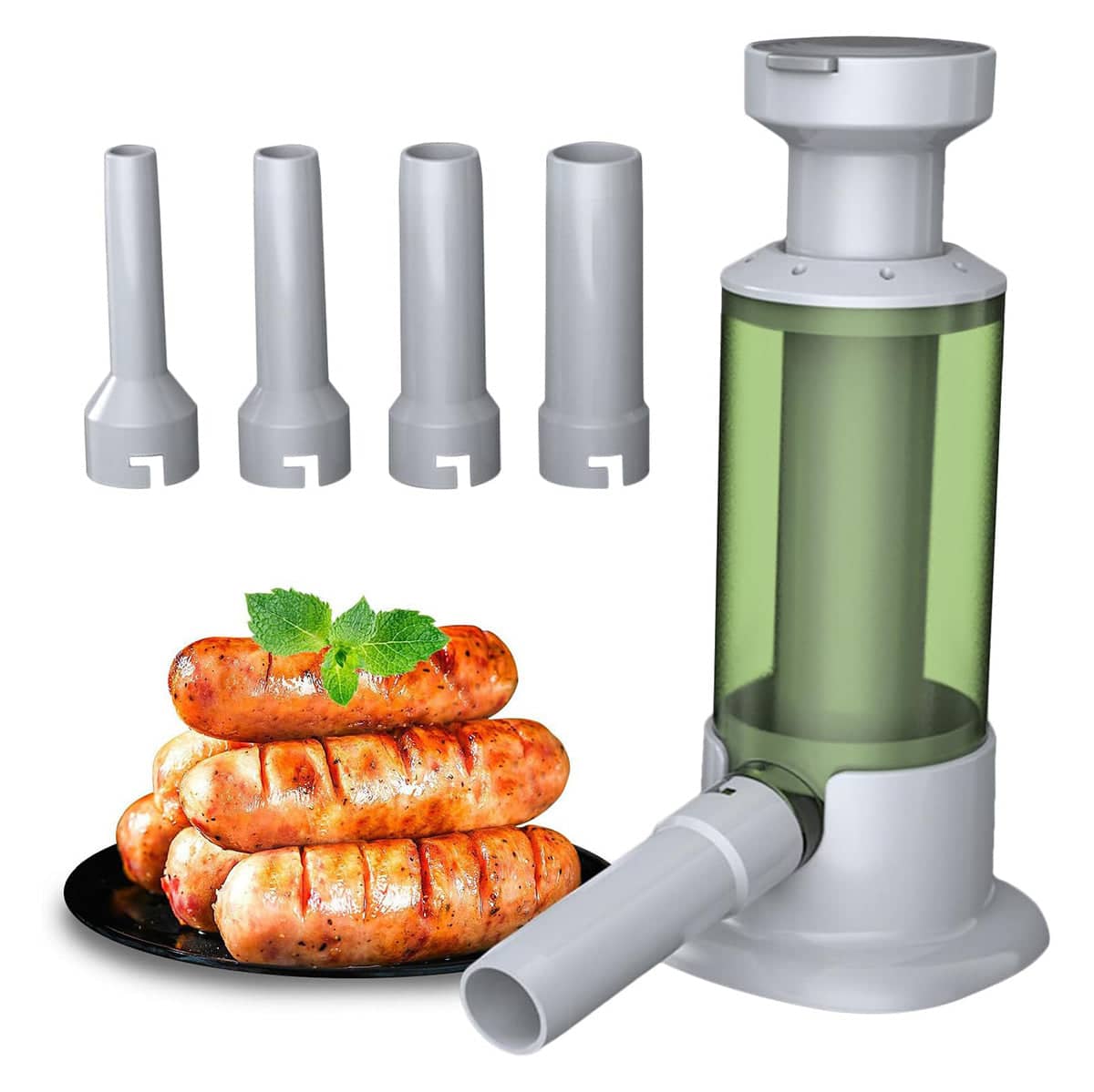 Manual Sausage Stuffer with 4 Nozzles - Green