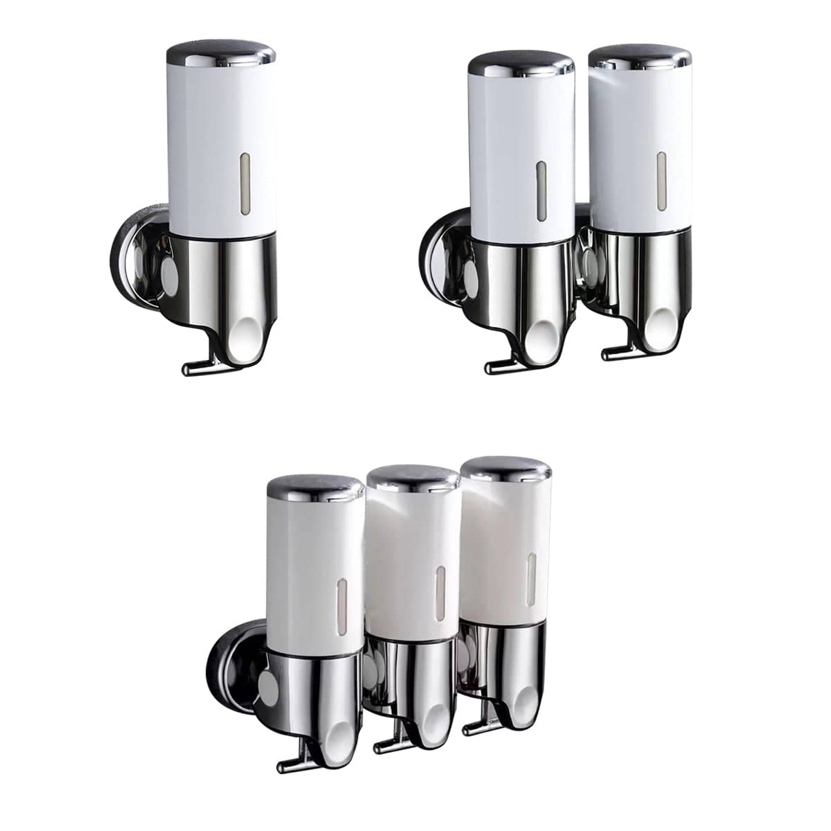 Manual Soap Dispenser Wall Mounted Hotel Shampoo Bottle Holder - Double Bottle (21.6 x 24.1 cm) - view 3