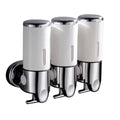 Manual Soap Dispenser Wall Mounted Hotel Shampoo Bottle Holder - Triple Bottle (30.9 x 24.1 cm)