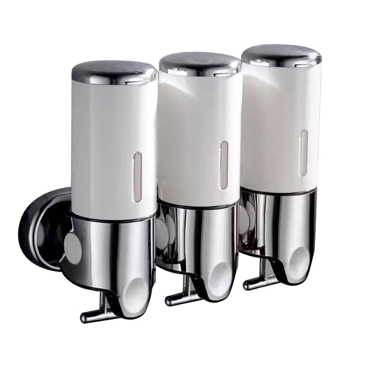 Manual Soap Dispenser Wall Mounted Hotel Shampoo Bottle Holder - Triple Bottle (30.9 x 24.1 cm)