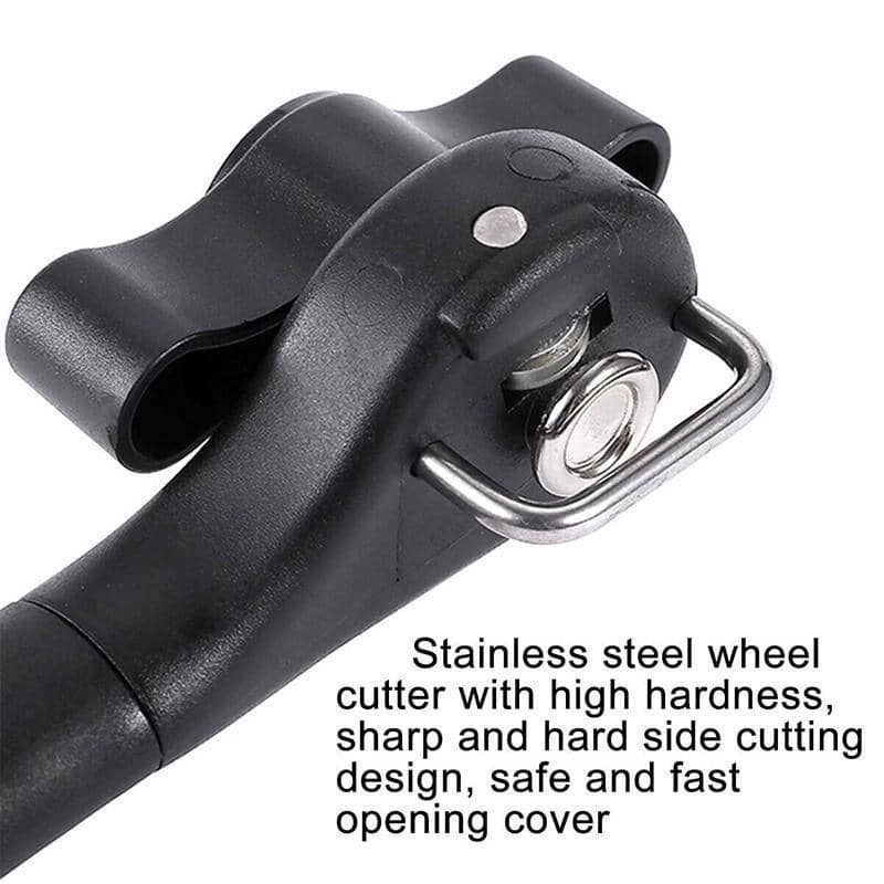 Manual Stainless Steel Can Opener with Smooth Edge Cut - Red - view 5
