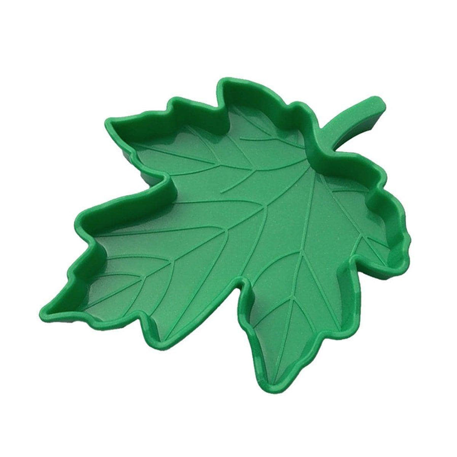 Maple Leaf Reptile Food and Water Dish - Green, 15.1 x 12 cm
