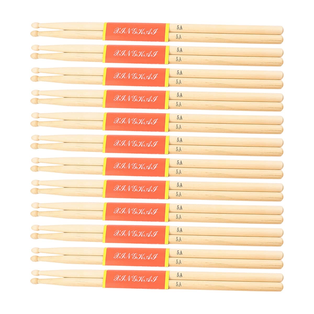 Maple Wood Drum Sticks, 12 Pairs - 5A