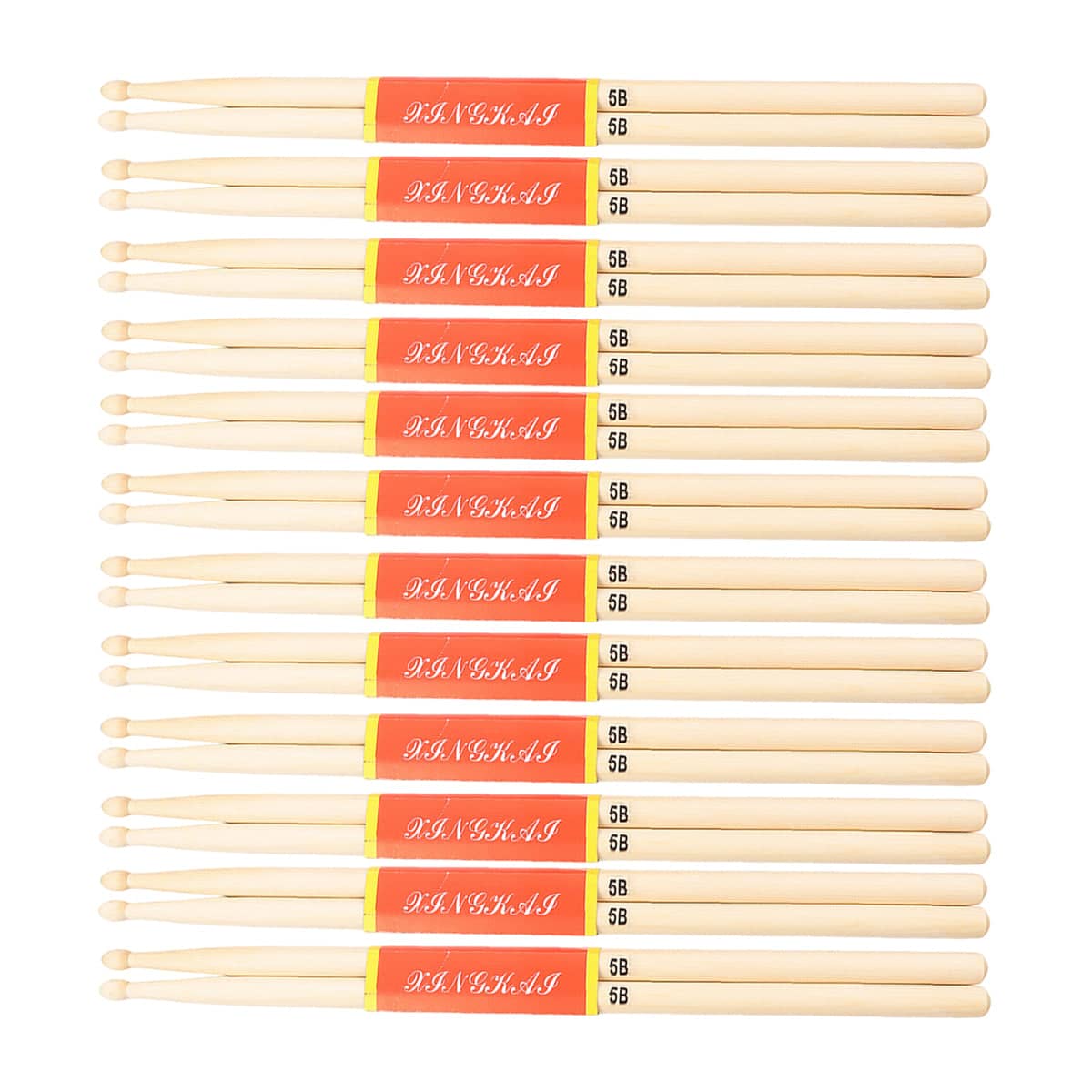 Maple Wood Drum Sticks, 12 Pairs - 5B