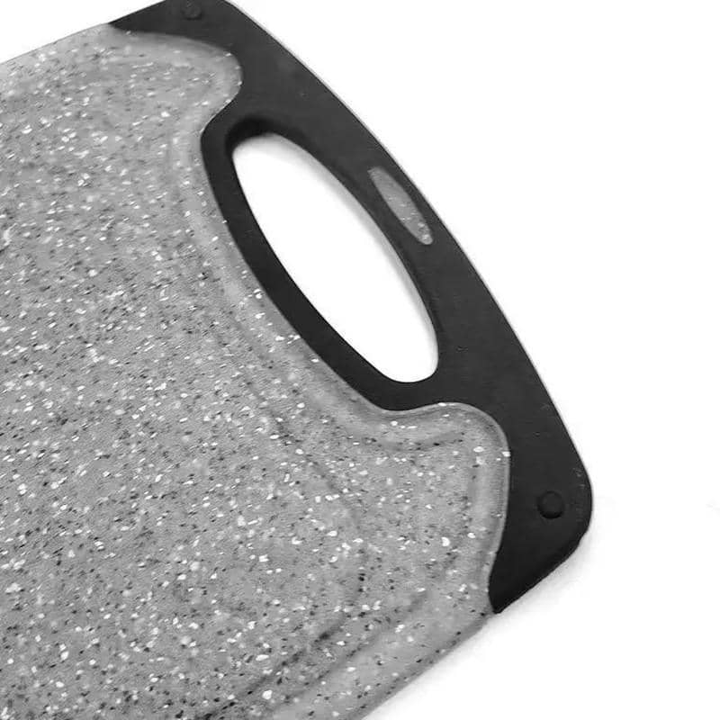 Marble-Look Chopping Board Set of 3 with Juice Grooves - Grey and Black - view 2