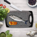 Marble-Look Chopping Board Set of 3 with Juice Grooves - Grey and Black - view 3