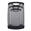Marble-Look Chopping Board Set of 3 with Juice Grooves - Grey and Black - view 4