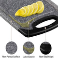 Marble-Look Chopping Board Set of 3 with Juice Grooves - Grey and Black - view 5