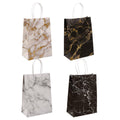 Marble Paper Gift Bags, Pack of 25 - Medium (15 x 8 x 21 cm), White and Gold - view 4