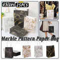 Marble Paper Gift Bags, Pack of 25 - Small (11 x 6 x 15 cm), White and Black - view 2
