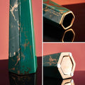 Marbled Ceramic Vase Simple Home Living Room Decor Flower Arrangement Piece - Green - view 5
