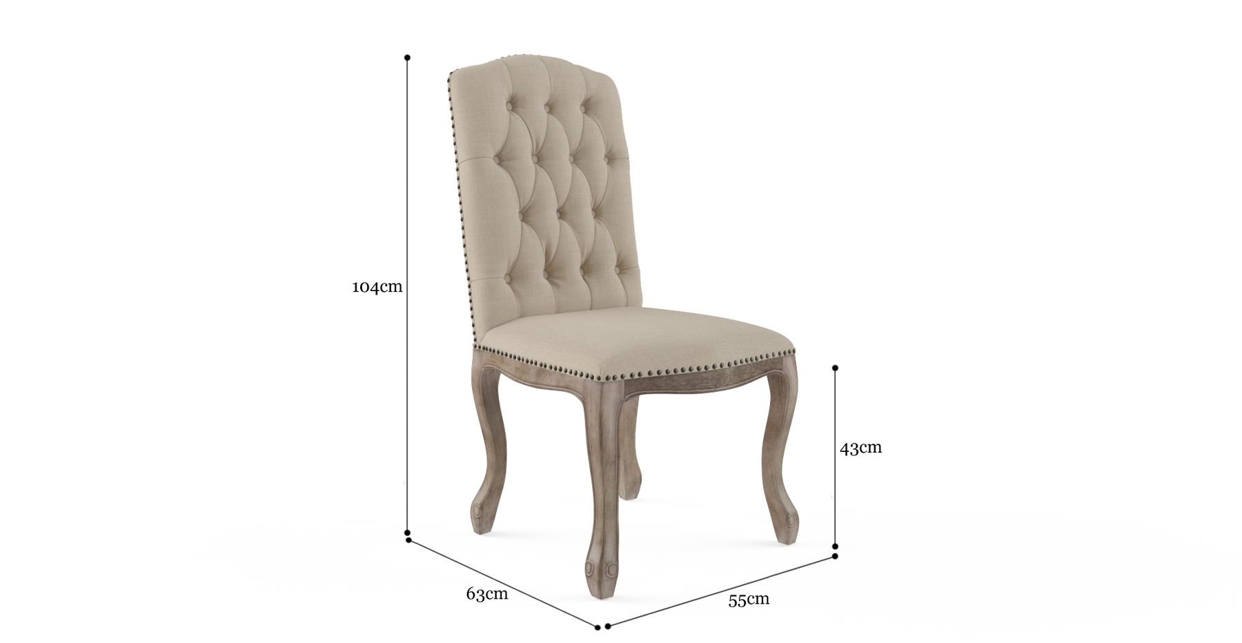 Brosa Marie Dining Chairs French Beige - SuperSaverAU - view 7