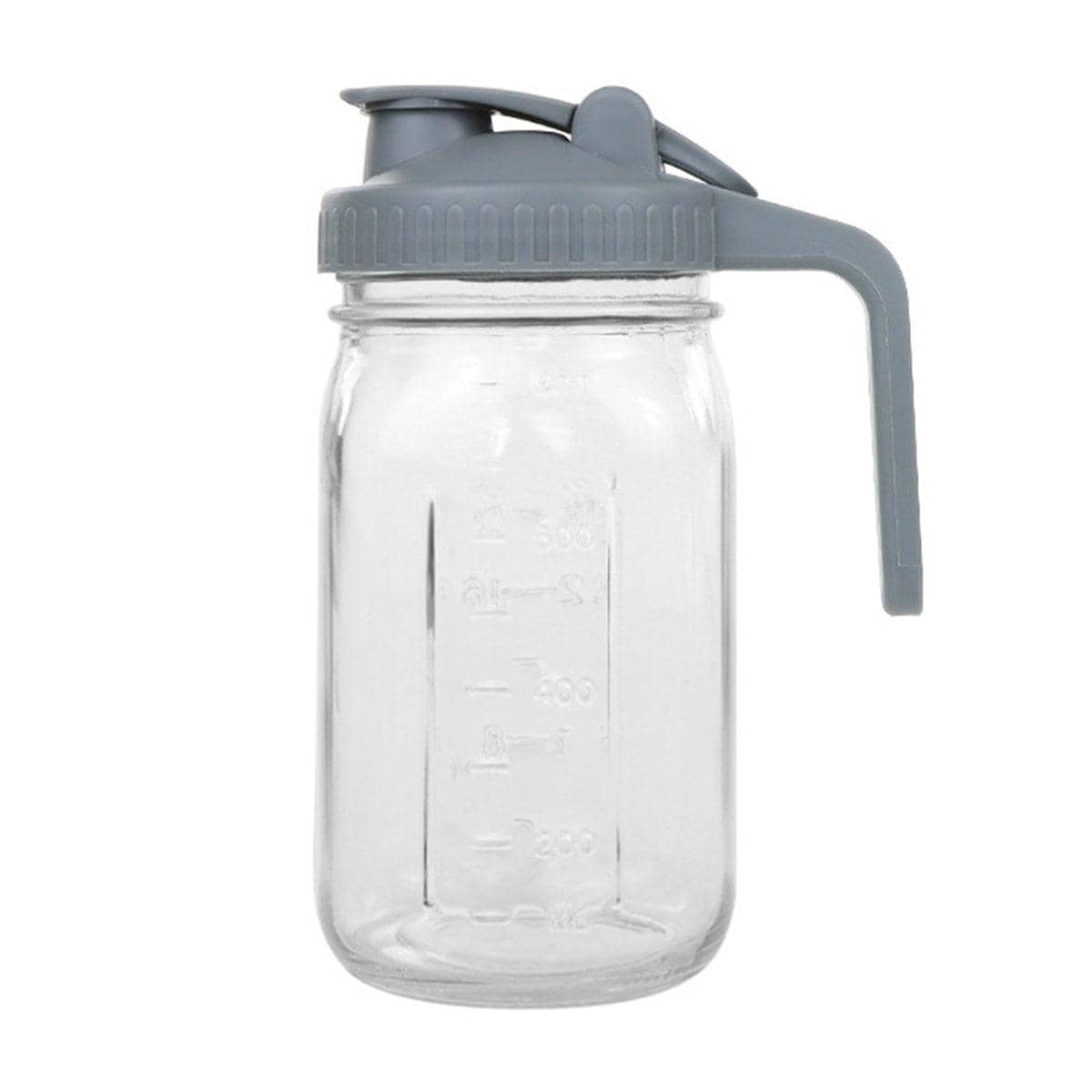Mason Jar Lid with Handle and Easy Pour Spout for 24 oz Jars, Grey - view 2