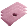 Massage Bed Face Hole Towels, Thick Microfibre, Set of 3 - Mauve Purple