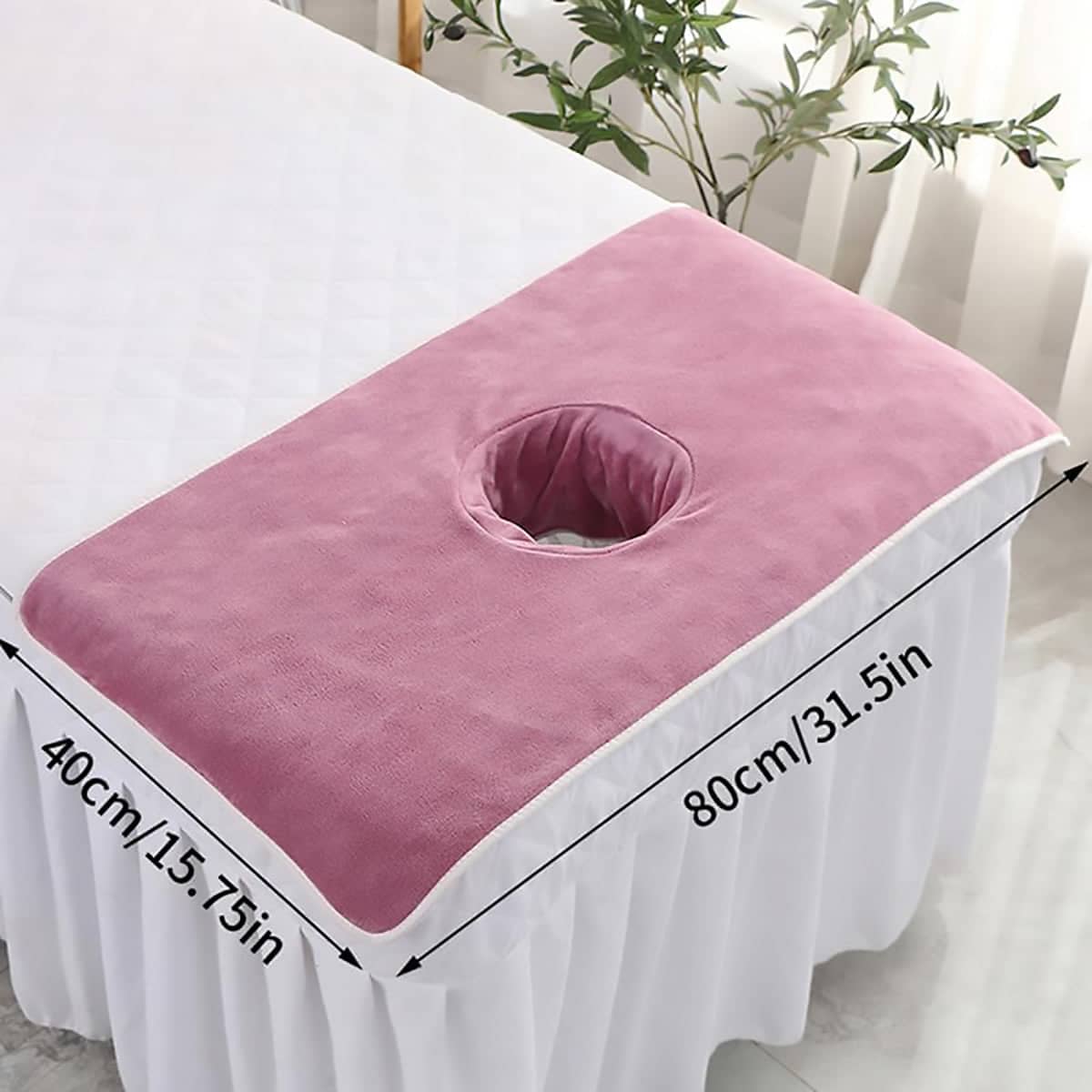 Massage Bed Face Hole Towels, Thick Microfibre, Set of 3 - Mauve Purple - view 4