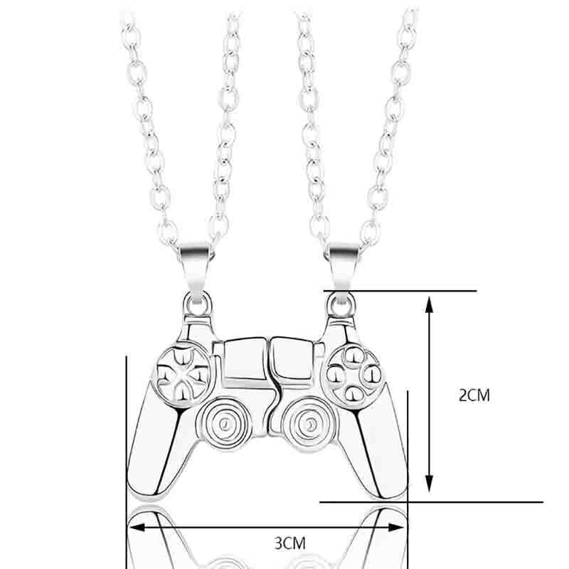 Matching Magnetic Controller Necklace Set for Couples - Silver - view 4