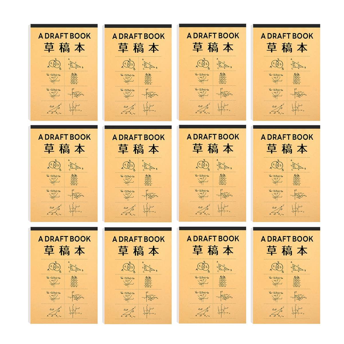 Maths Theme Draft Books, 153 x 225 mm - Pack of 12