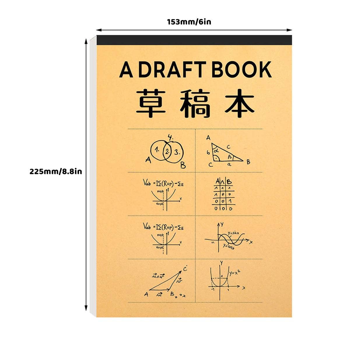 Maths Theme Draft Books, 153 x 225 mm - Pack of 6 - view 4