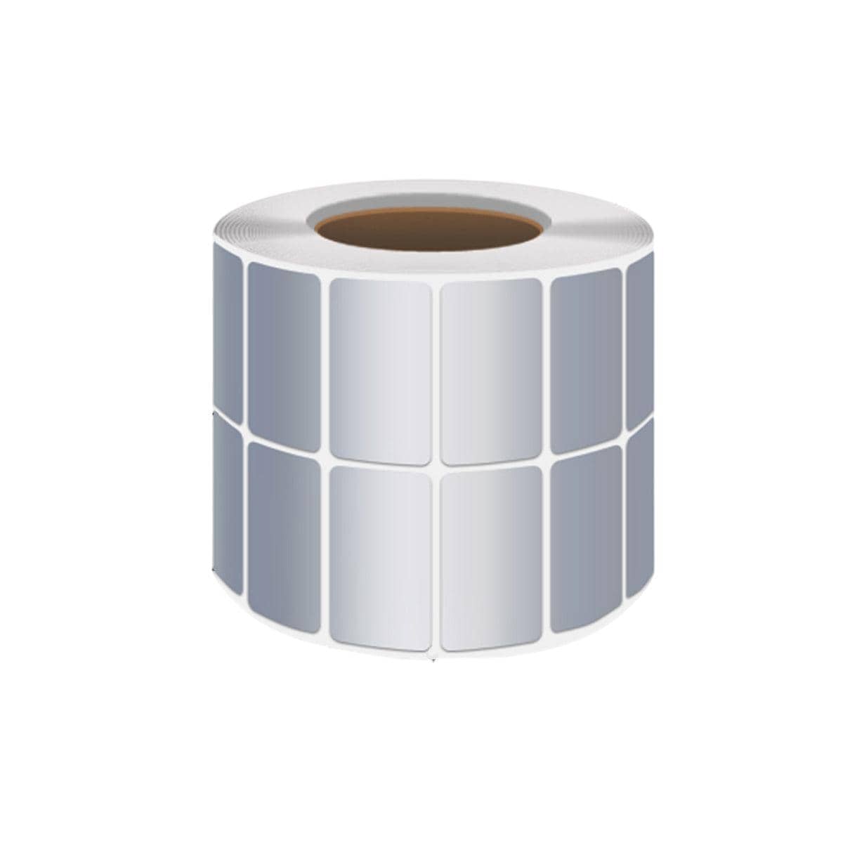 Matt Silver PET Thermal Transfer Labels, 2 Rows, Pack of 3000 - 40 x 25 mm