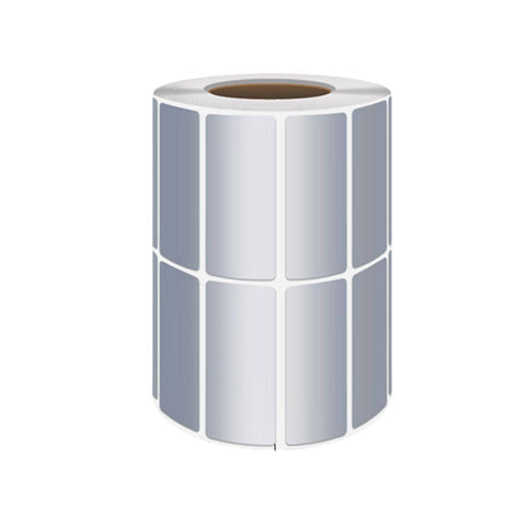 Matt Silver PET Thermal Transfer Labels, 2 Rows, Pack of 4000 - 50 x 20 mm