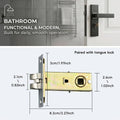 Matte Black Aluminium Alloy Lever Door Handle Lock Set - view 4