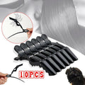 Matte Black Crocodile Hair Clips for Salon Sectioning - Pack of 10